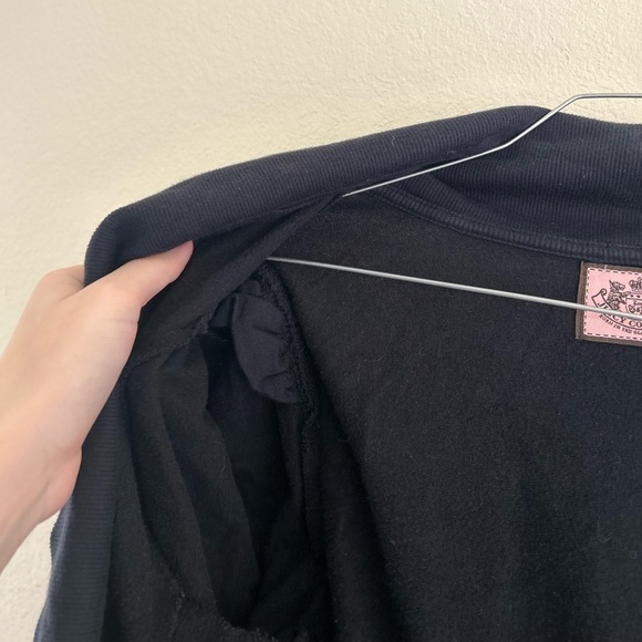 Y2K Juicy Couture Open Front Cardigan Women’s Size Medium Adjustable Tie Cotton - Picture 4 of 10